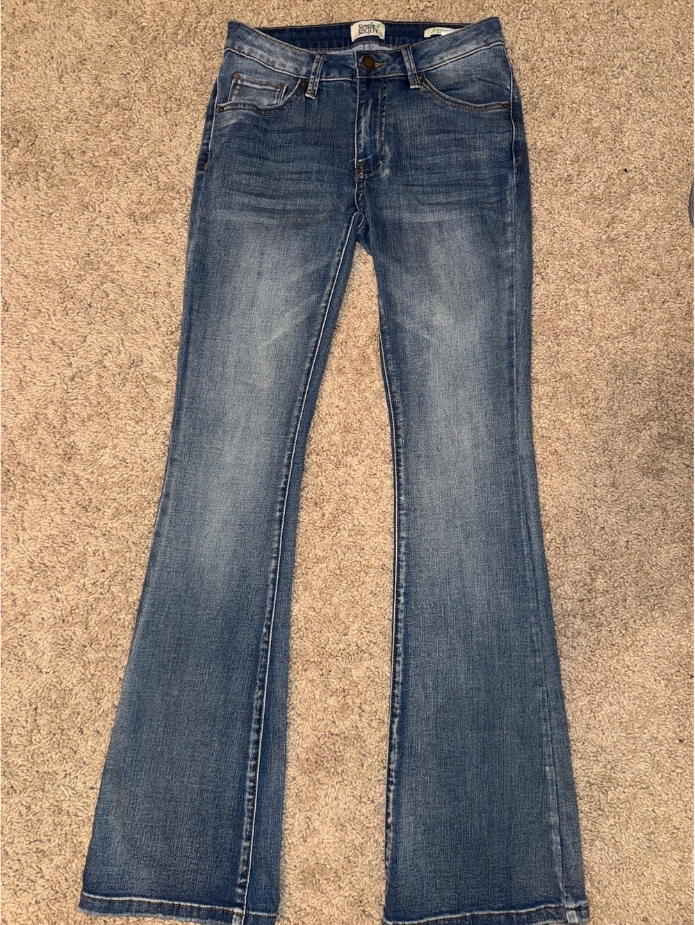 Simple Society Women's Flared Blue Denim Jeans Size 25